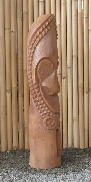 Artikelbild 2 des Artikels “Tiki-Polynesien-Statue aus Kokosnussholz, ca. 100cm hoch mit natur/transparenter Farbe, Ø ca.18-28 cm “